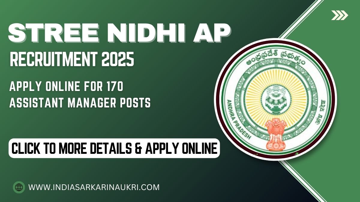 Stree Nidhi AP Recruitment 2025 Apply Online for 170 Assistant Manager Posts